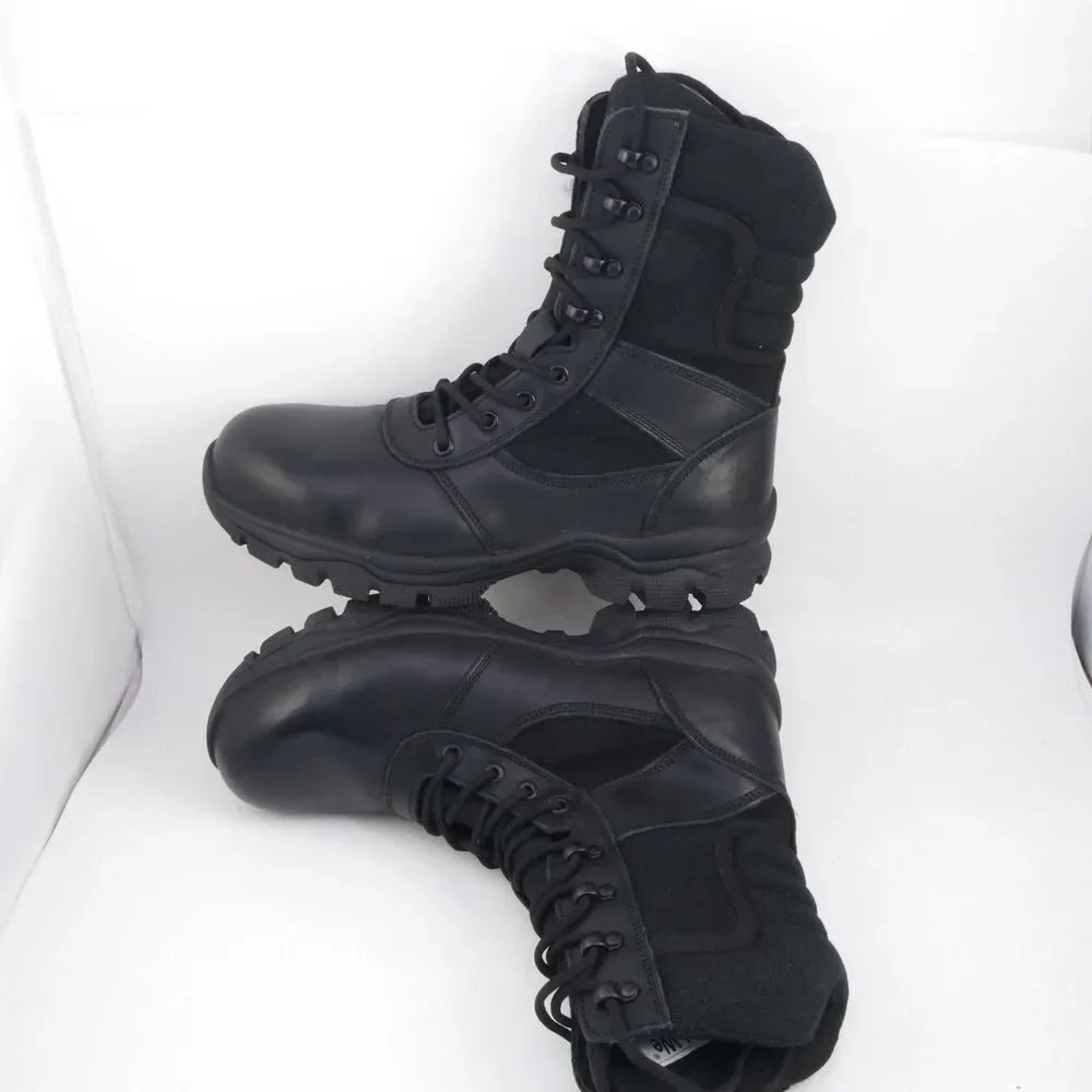 DahWe Men's US 10 Steel Toe Work Boots for Zipper Puncture Proof Slip Resistant